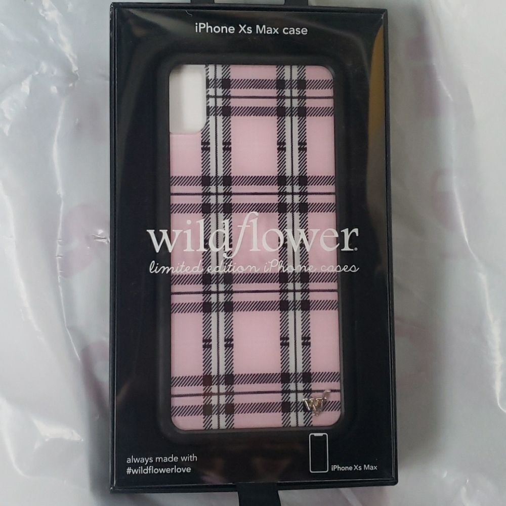 Wildflower Pink Plaid iPhone Xs Max case